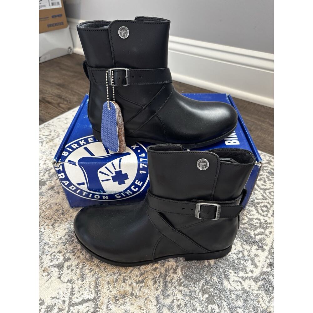 NEW Birkenstock Collins Boot Black Leather Size 36N